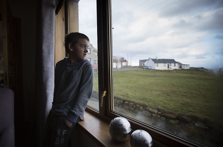 10-year-old boy who lives on remote island is budded' Britain's loneliest schoolboy', Out Skerries, Scotland - 20 Nov 2015