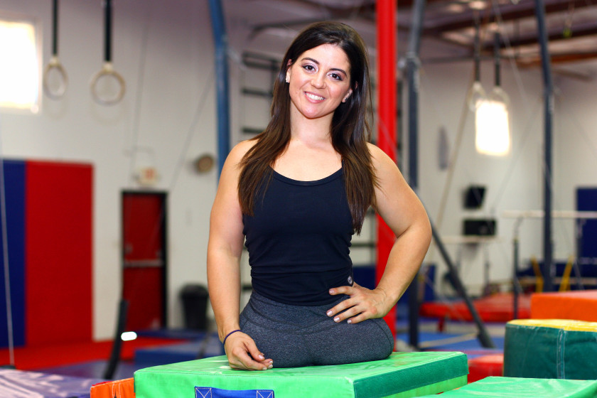 ***EXCLUSIVE***VIDEO AVAILABLE***  LOS ANGELES, CA - SEPTEMBER 25: Jen Bricker at her gymnastics gym on September 25, 2014 in Los Angeles, California.  Jen Brickerís childhood dreams came true when she discovered her idol was in fact her long-lost sister. Jen, 27, was adopted at birth after being born with no legs due to a genetic birth defect. Despite her disability, growing up Jen was drawn to gymnastics and idolised American Olympic gymnast Dominique Moceanu. And after competing in - and winning - gymnastic competitions at State level, Jen learned a shocking secret - that Dominique was actually her biological sister.   PHOTOGRAPH BY Ruaridh Connellan / Barcroft USA  UK Office, London. T +44 845 370 2233 W www.barcroftmedia.com  USA Office, New York City. T +1 212 796 2458 W www.barcroftusa.com  Indian Office, Delhi. T +91 11 4053 2429 W www.barcroftindia.com