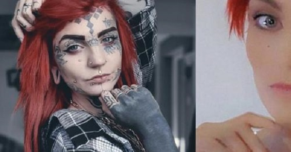 Дети ее не узнали маму, которая  замазала 40 татуировок (ФОТО) 
