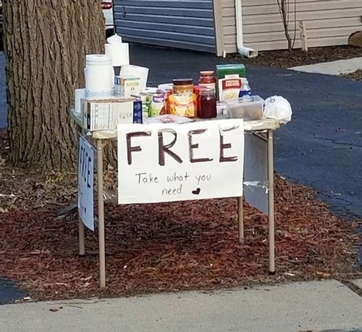 In front of a house near where I live — we’re looking out for each other